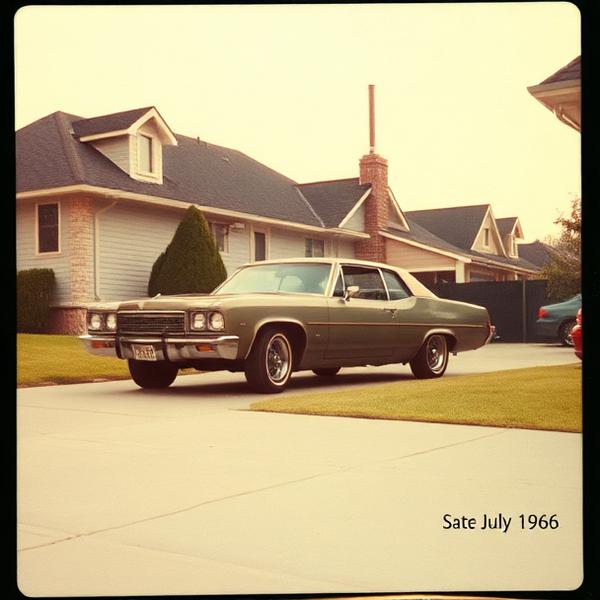 An old family car photographed decades ago